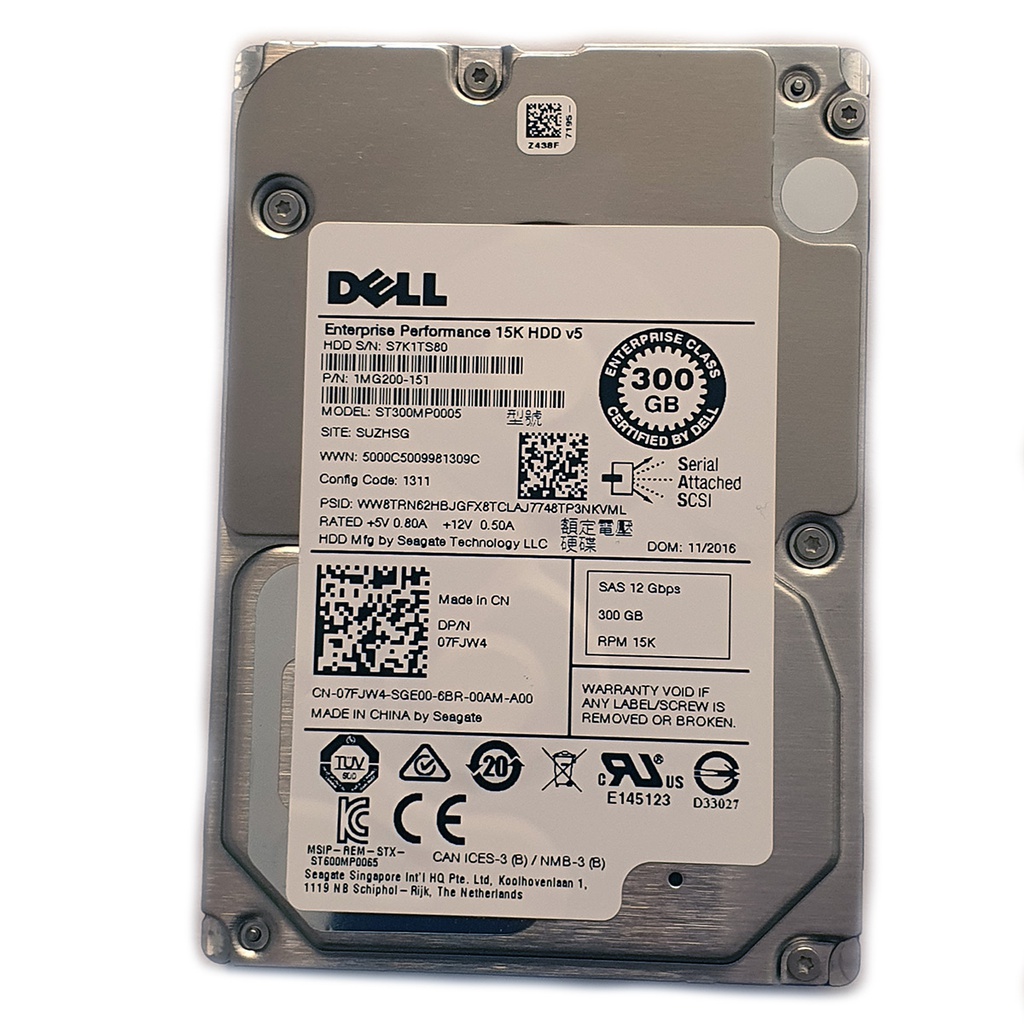 Dell Festplatte 300GB SAS 15K HDD 12G sFF DP/N 7FJW4